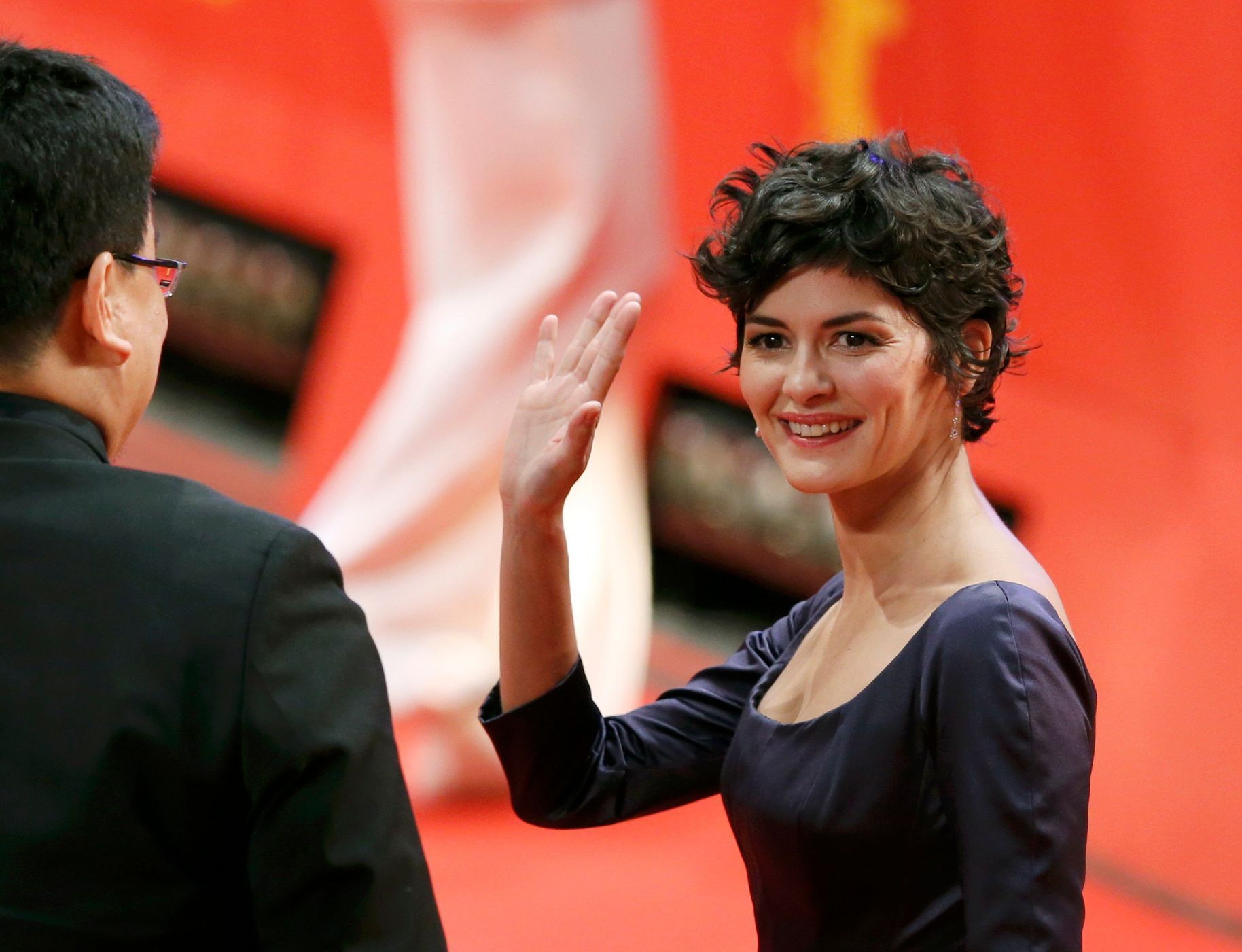 International jury member French actress Tautou arrives for screening during opening gala of 65th Berlinale International Film Festival in Berlin