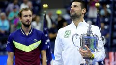 Novak Djokovič a Daniil Medveděv, finále US Open 2023