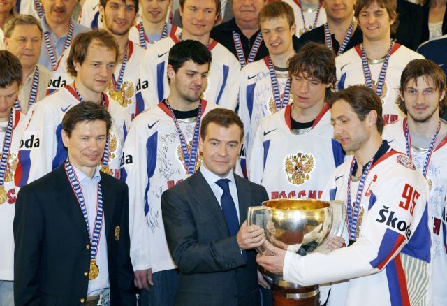 Rusko Medveděv hokej hokejisté