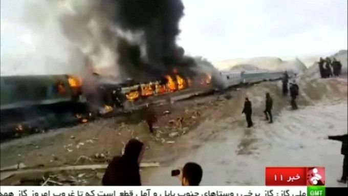 Snímek zachycující nehodu v Íránu.