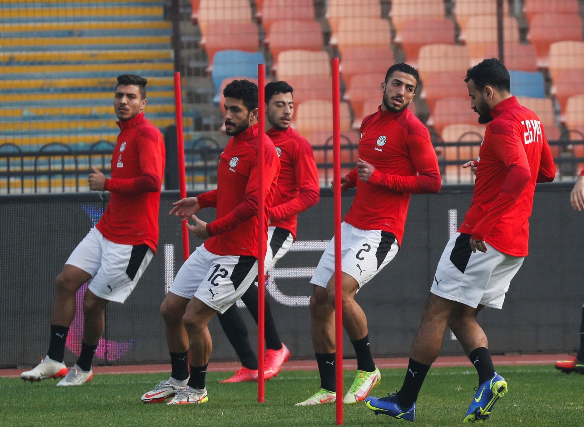 Egyptská fotbalová reprezentace trénuje před Africkým pohárem národů.