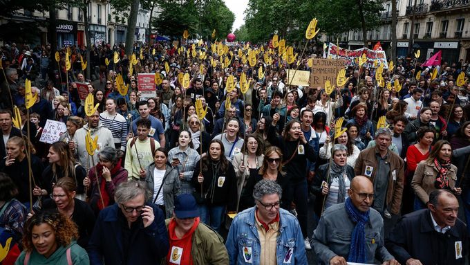 Francouzi demonstrují proti krajní pravici, snímek z Paříže z 15. června 2024