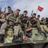 Ukrajina - přehlídka v Luhansku - proruští separatisté