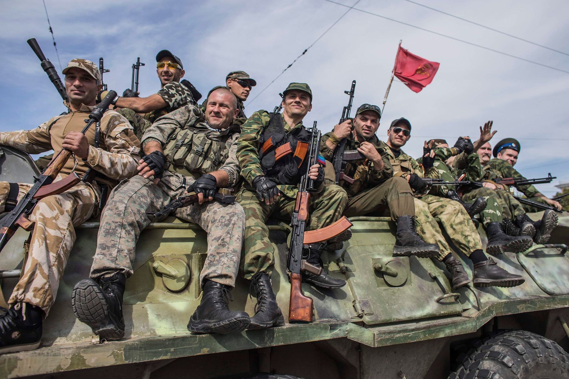 Ukrajina - přehlídka v Luhansku - proruští separatisté