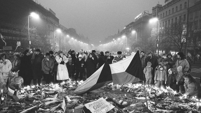 Václavské náměstí, listopad 1989.