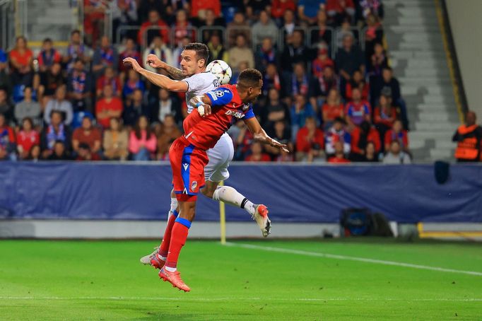 Jhon Mosquera v odvetě 4. předkola LM Plzeň - Karabach