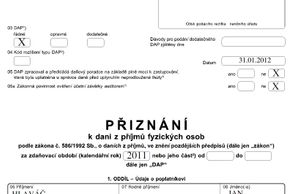 Daňové přiznání 2011 krok za krokem
