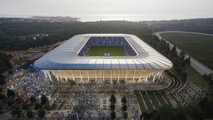 Menší a levnější než v Kataru. Studio Zahy Hadid postaví fotbalový stadion pro Dánsko; Zdroj foto: Aktuálně.cz/Zaha Hadid Architects