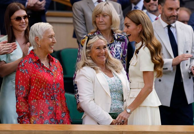 Martina Navrátilová a princezna Kate na finále Wimbledonu 2025
