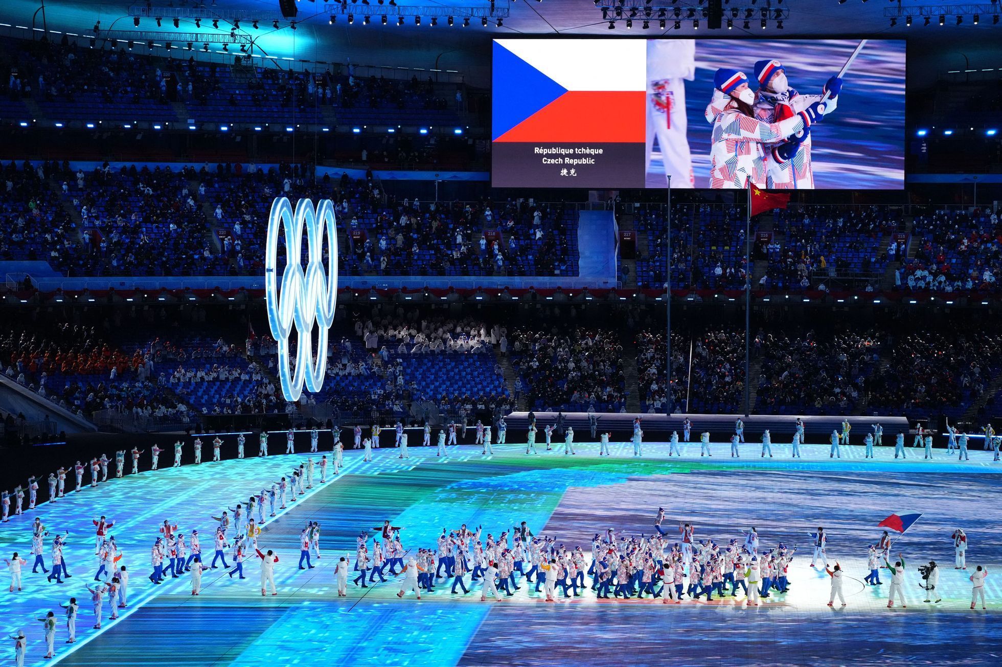 Slavnostní zahájení ZOH 2022 v Pekingu - slavnostní nástup: Česko