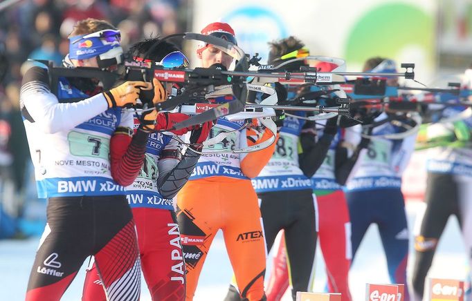 Biatlon, SP NMNM, smíšené dvojice: střelba vstoje