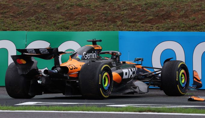 Havárie Oscara Piastriho v McLarenu během sprintu v rámci VC Brazílie F1 2025