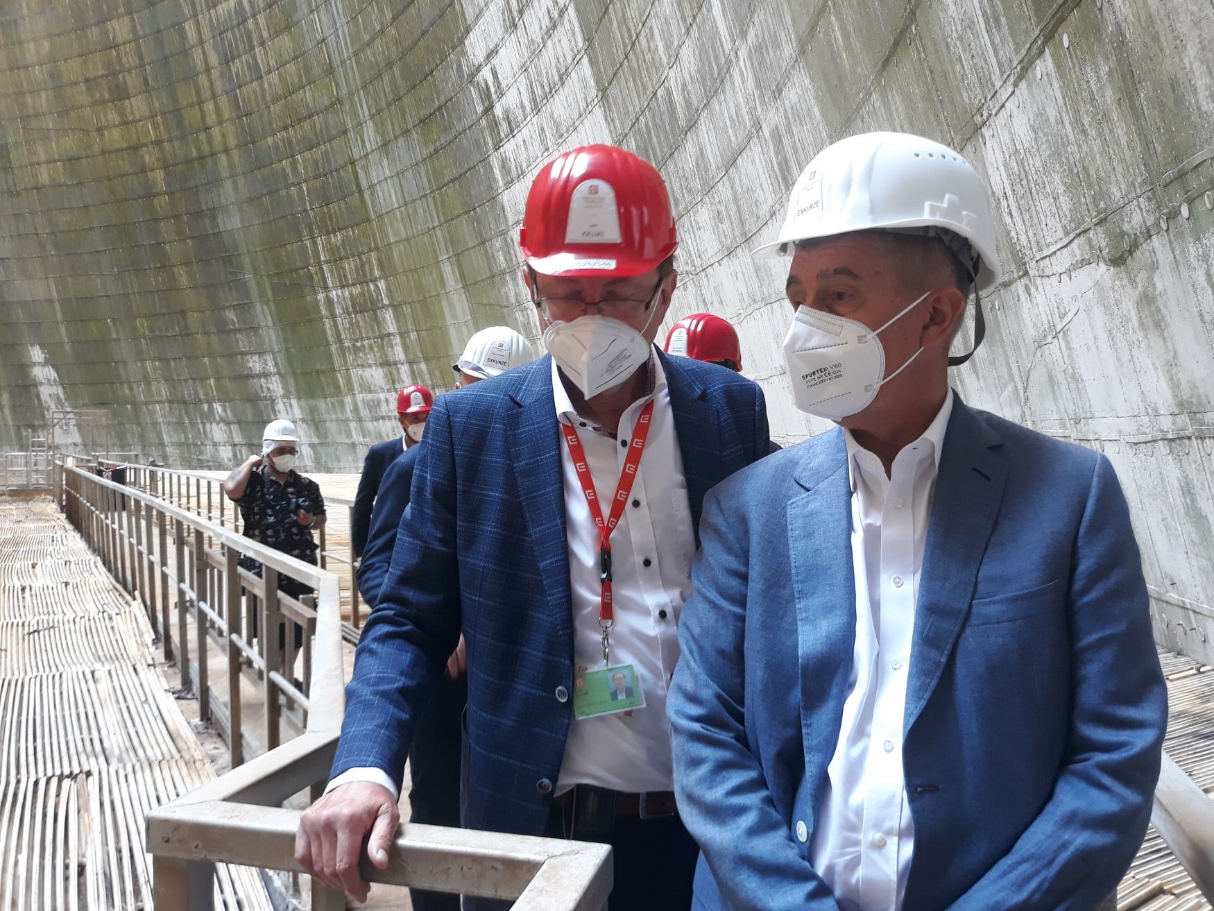 Andrej Babiš a Karel Havlíček na prohlídce jaderné elektrárny Temelín, 24. 7. 2021