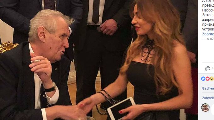 Taťána Popová s prezidentem Milošem Zemanem.