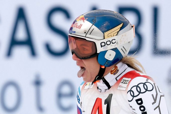 Ester Ledecká po super-G ve Světovém poháru ve Svatém Antonu