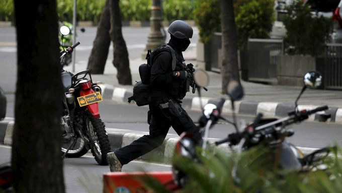 Teroristické útoky v Jakartě.