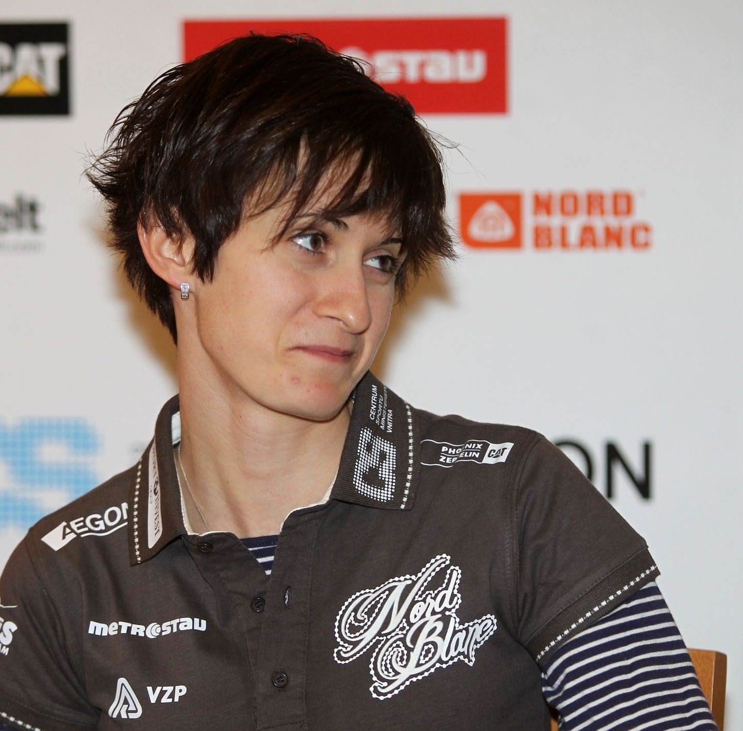 Česká rychlobruslařka Martina Sáblíková na tiskové konferenci před sezónou 2012/13.
