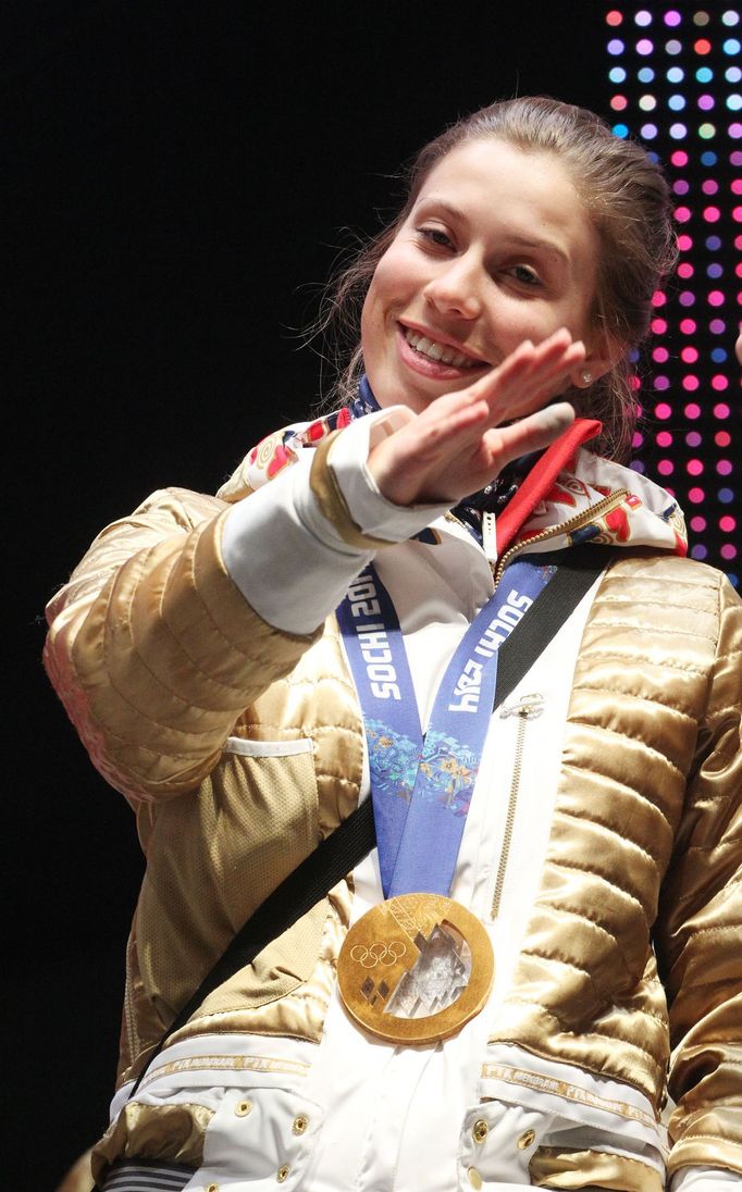 Letná, přivítání olympioniků ze Soči: Eva Samková