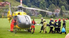 Záchranná operace v polských Tatrách poté, co udeřil blesk.