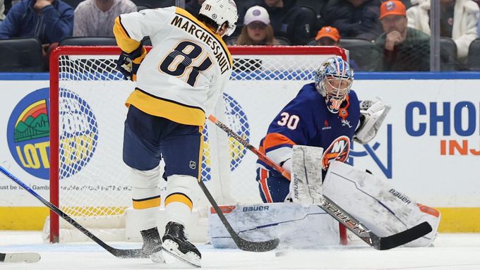 Gól brankáře Ilji Sorokina v utkání NHL