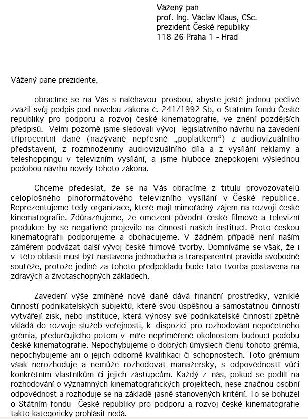 České televize lobbují u prezidenta - 1