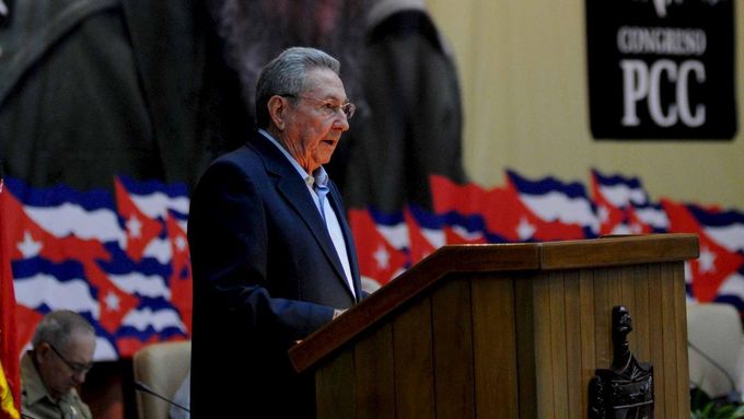 Raúl Castro na sjezdu Komunistické strany Kuby.