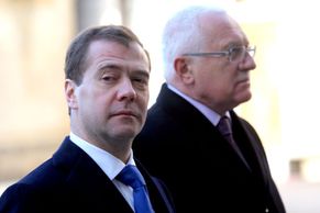Druhý den návštěvy ruského prezidenta Medveděva v Praze