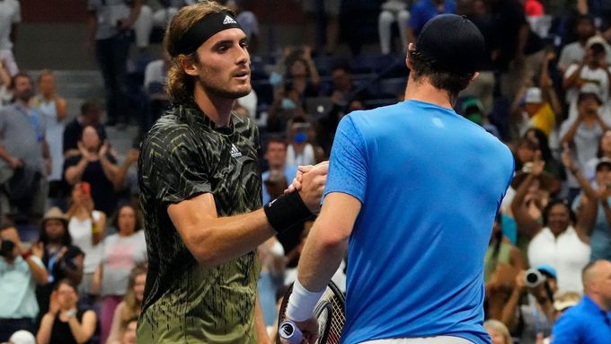 US Open 2021, 1. kolo (Stefanos Tsitsipas, Andy Murray)