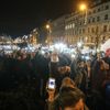 Oslava inaugurace Zemana a demonstrace za svobodná média na Václavském náměstí, Praha, 15.3.2018