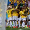 MS 2014, Brazílie-Chile: David Luiz a Brazilci slaví gól