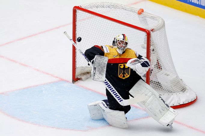 Mathias Niederberger v zápase MS 2025 Česko - Německo