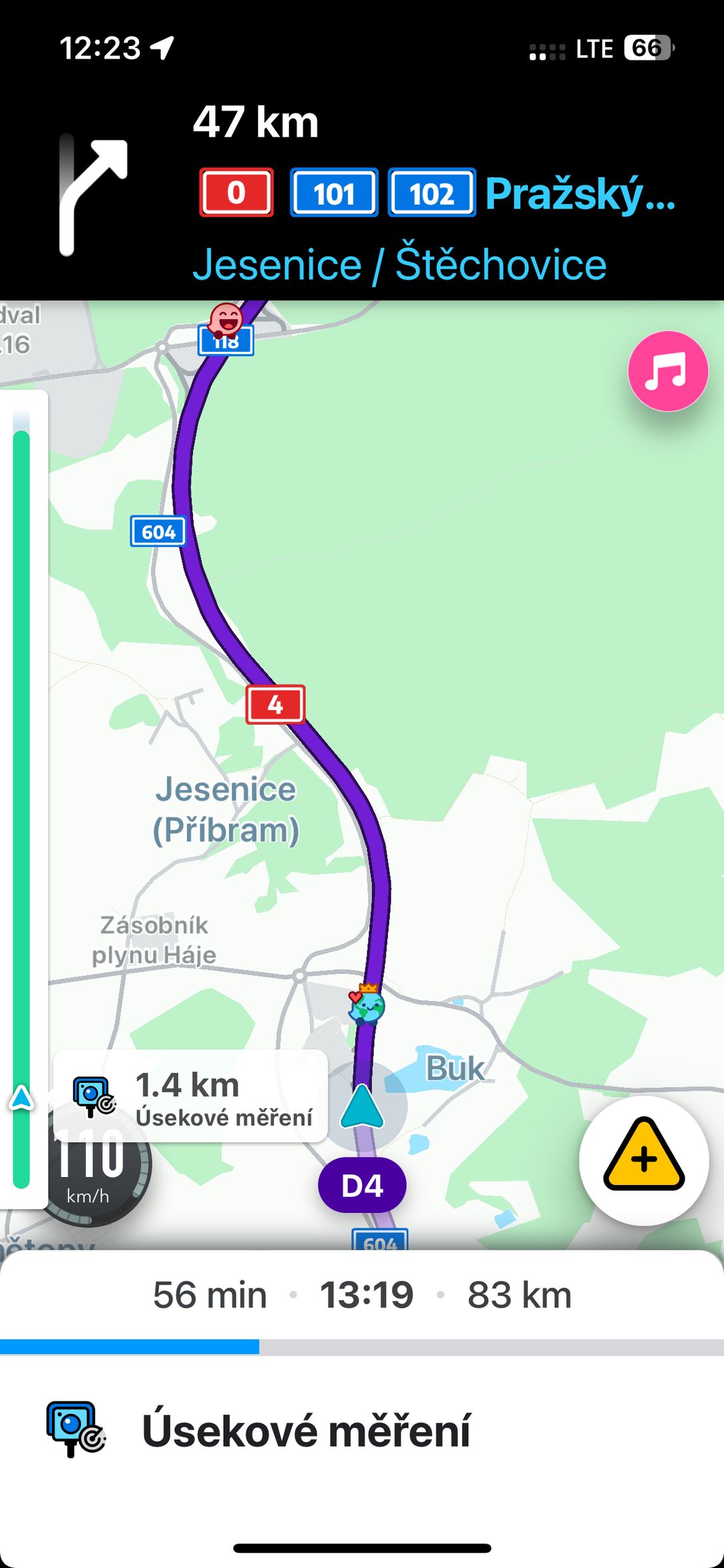 Dálnice D4 a měření rychlosti