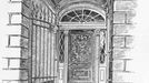 Kresba vchodu do domu Delphine LaLaurie, pocházející z konce 19. století.