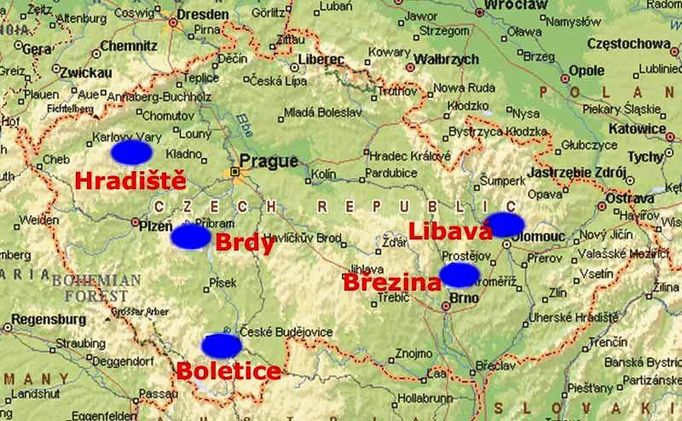 Současné vojenské újezdy v České republice vznikly redukcí původních devíti