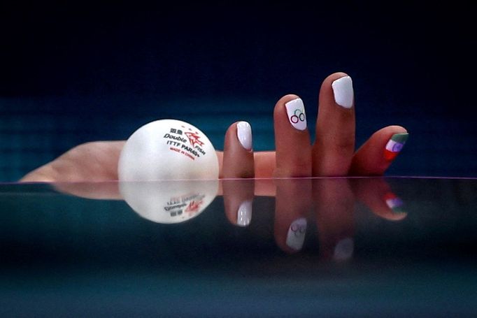 Paris 2024 Olympics - Table Tennis - Women's Singles Round of 64 - South Paris Arena 4, Paris, France - July 28, 2024. Manika Batra of India in action during her round of