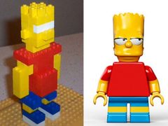 Bart Simpson - postavička z lego figurek a originální figurka.