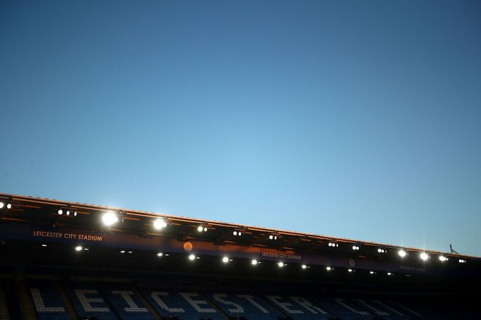 King Power Stadium v Leicester před odvetným zápasem 2. kola EL Leicester - Slavia