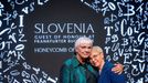 Slovinská prezidentka Nataša Pircová Musarová a německá ministryně kultury Claudia Rothová na frankfurtském veletrhu. Slovinsko je letos čestným hostem.