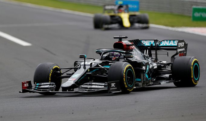 Lewis Hamilton v Mercedesu při GP Maďarska 2020