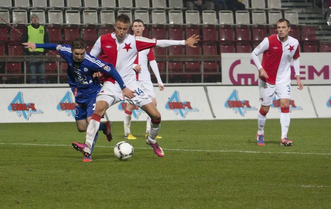 Fotbal, Gambrinus liga, Olomouc - Slavia: Martin Doležal - Ondřej Petrák