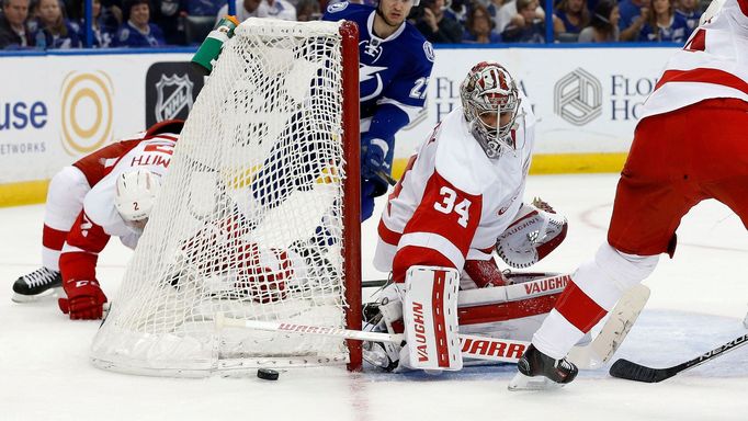 NHL: Stanley Cup Playoffs-Detroit Red Wings at Tampa Bay Lightning, Petr Mrázek