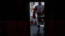 Detroit Red Wings left wing Drew Miller (20) waits to take to the ice against the Chicago Blackhawks before the start of Game 5 of their NHL Western Conference semifinal