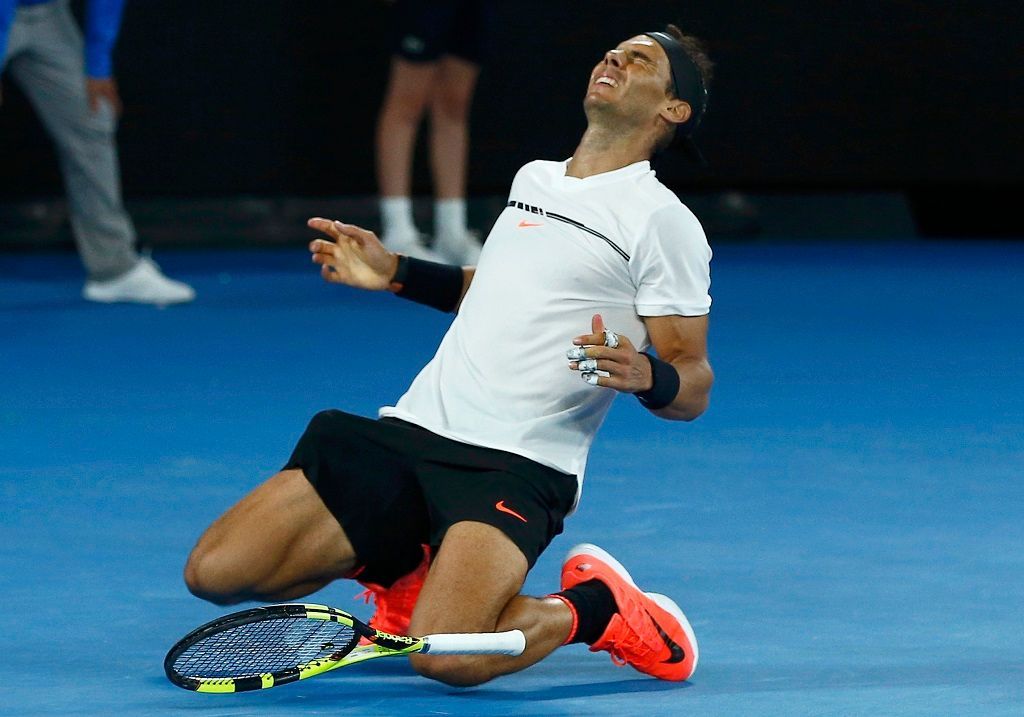 Rafael Nadal slaví postup do finále Australian Open 2017