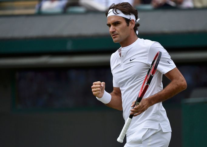 Roger Federer ve čtvrtfinále Wimbledonu 2015