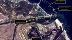 Satelitní fotografie Kimovy rezidence ve Wonsanu - překlad