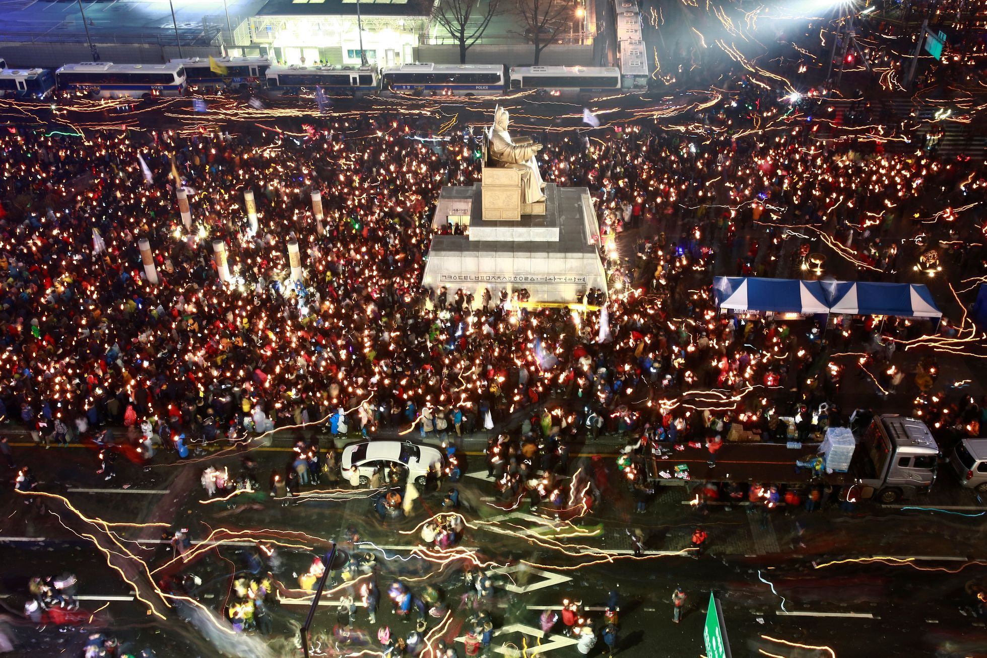 Protesty v Soulu proti prezidentce Pak Kun-hje