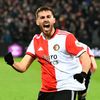Orkun Kökçü slaví třetí gól Feyenoordu v prvním čtvrtfinále Evropské konferenční ligy Feyenoord - Slavia
