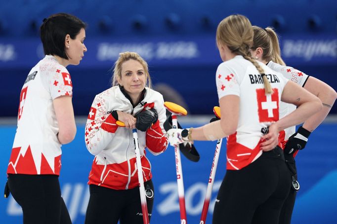 Curlerky Švýcarska v souboji o olympijský bronz.