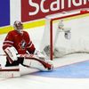 Canada's goalie Paterson reacts after giving up the game winning goal to the Czech Republic's Simon during a shootout in their IIHF World Junior Championship ice hockey game in Malmo