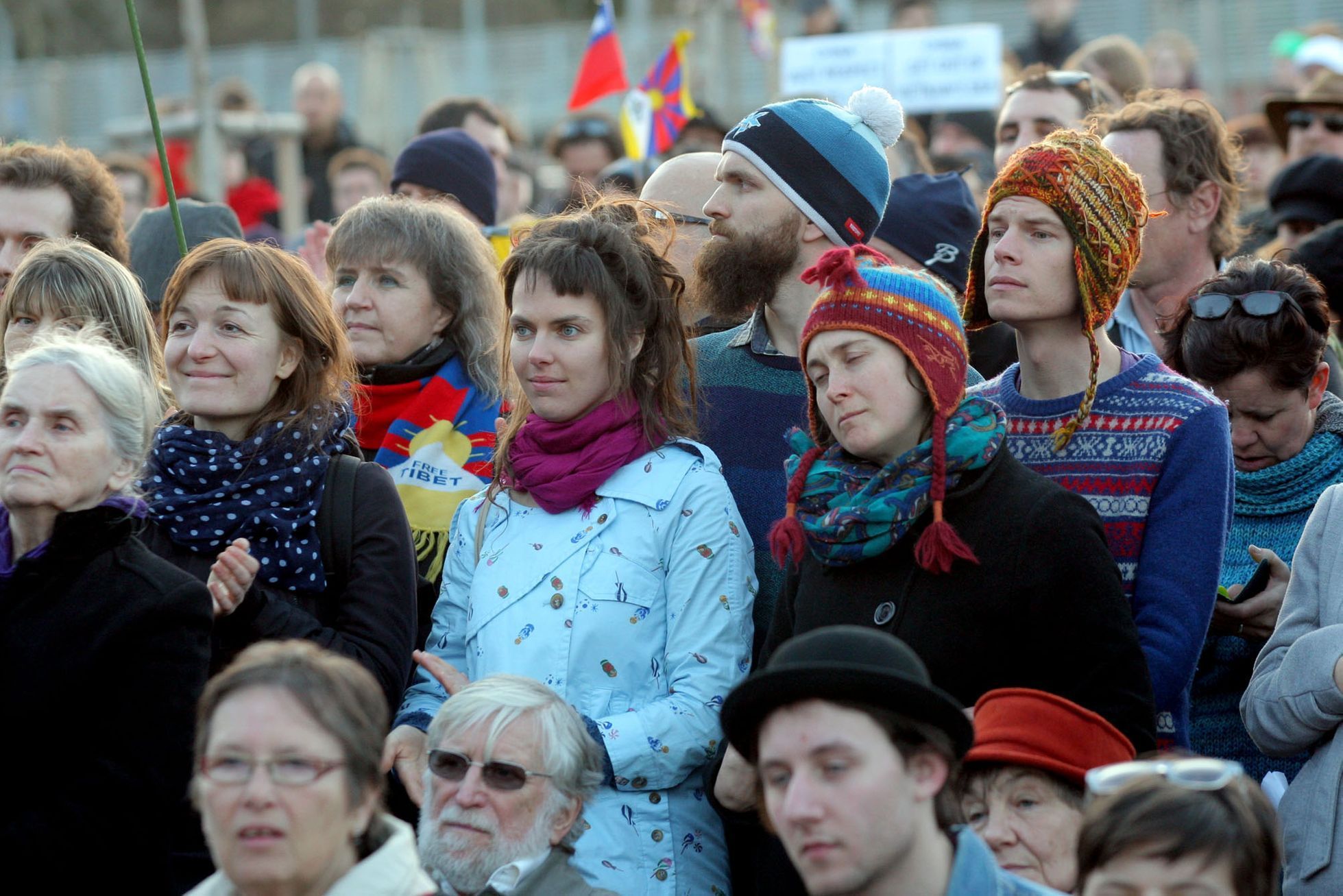 Demonstrace za svobodný Tibet a demokracii v Česku